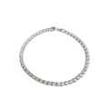 925 Sterling Rhodium Plated 3.5mm Tennis Clear Asscher CZ Bracelet