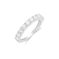 Rhodium Plated 925 Sterling Silver Round Cut Moissanite Half Eternity 3mm Ring