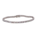 Rhodium Plated 925 Sterling Silver CZ Tennis Bracelet