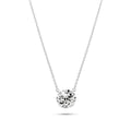Rhodium Plated 925 Sterling Silver Moissanite Stone Solitaire Necklace