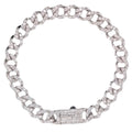 Rhodium Plated 925 Sterling Silver Moissanite Miami Cuban Link 8.8mm Bracelet
