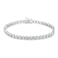 Rhodium Plated 925 Sterling Silver Square CZ 4mm Tennis Bracelet